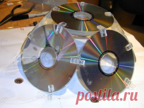 Декор из пластиковых CD-дисков