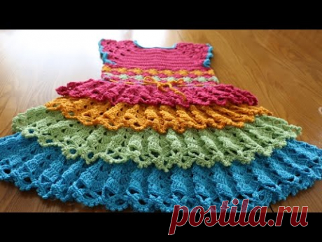 Vestido 4 Olanes 4 Colores 7 a 8 Años parte 2 de 2 - YouTube