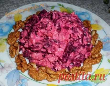 Салат «Розовый фламинго» со свеклой и крабовыми палочками