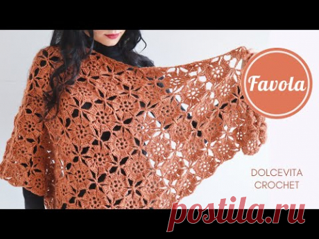 Шаль FAVOLA, автор дизайна Cetty DolceVit. Вязание крючком