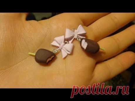 МК по полимерной глине для начинающих: бантик и мороженное/Polymer clay ice-cream and bow