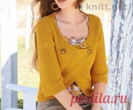 Короткий жакет горчичного цвета | knitt.net | Все о вязании