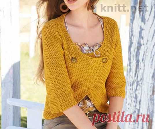 Короткий жакет горчичного цвета | knitt.net | Все о вязании