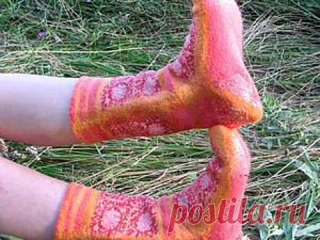 Создаем уютные войлочные носочки - Ярмарка Мастеров - ручная работа, handmade