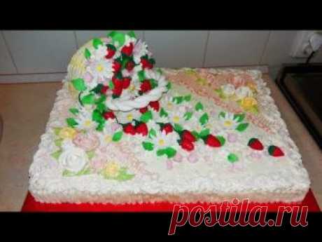 Кремовый торт. Корзина клубники с цветами, кремовый узор / Cream cake. Basket with flowers Специально для вас, мои подписчики, еще одно видео кремового тортика ♥ ♥ ♥ Подписывайтесь - это залог, что вы не пропустите новые видео! Социальные сети, где...