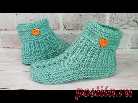 #ПодробныйМК Носочки На Двух Спицах с Ажурным Мыском.