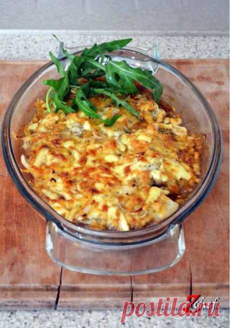 Печёный окунь под сыром