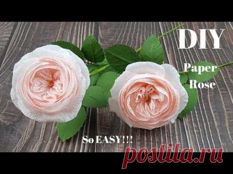 Paper Rose Easy How to make David Austin roses from crepe paper - Craft Tutorial