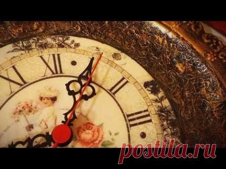 Clock on old tray with paper reliefs .Ρολόι σε παλιό δίσκο .Reloj en bandeja antigua - YouTube