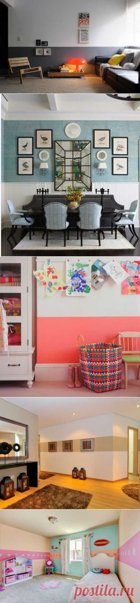 Покраска стен в два цвета - 50 фото идей - Мой дом