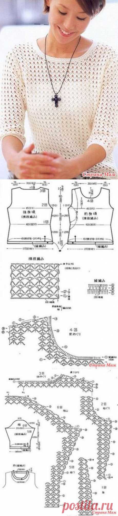 Кофточка на лето. Очень хорошенькая. - Все в ажуре... (вязание крючком) - Страна Мам