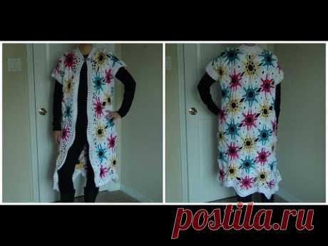 Crocheted Flower Jacket Part 1 - YouTube