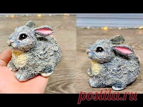 КРОЛИК из ВАТЫ своими руками.Поделки из доступных материалов.COTTON WOOL RABBIT craft.DIY.