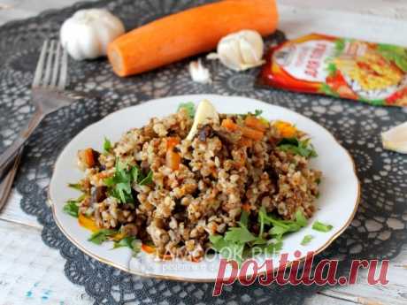 Постный плов из гречки с опятами