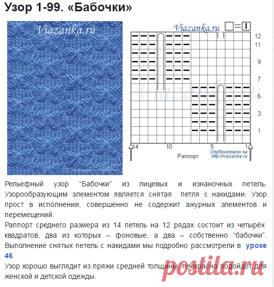 Спицами узоры из лицевых и изнаночных схемы