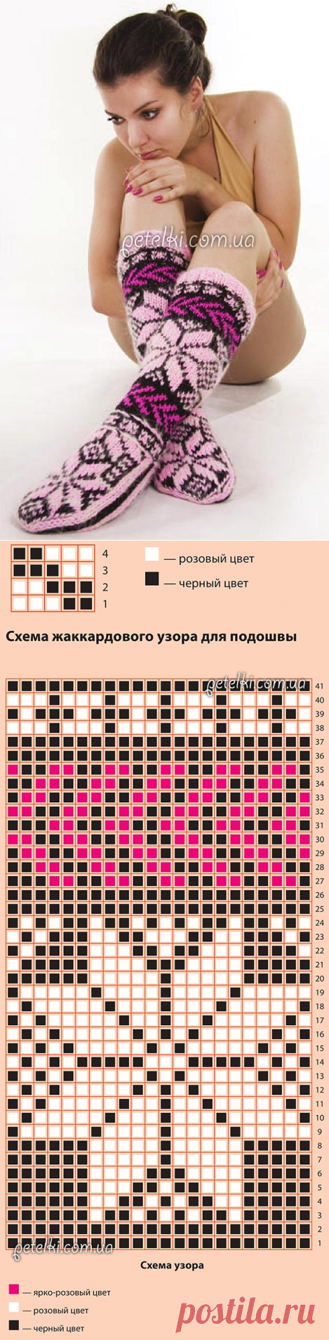 Жаккардовые узоры на гольфы