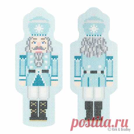 NTG KB166 - Double-Sided Nutcracker Ornament - Light Blue Introducing Kirk &amp; Bradley's line of stitch printed canvases. This canvas was printed using state of the art printing technology.Double-Sided Nutcracker Ornament - Light BlueStyle: NTG KB166Size: 2" x 5"Mesh: 18