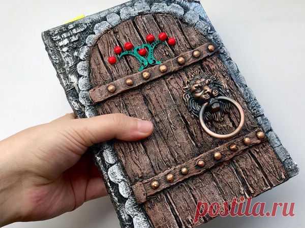 Декор блокнота. Как сделать имитацию деревянной двери | Журнал Ярмарки Мастеров