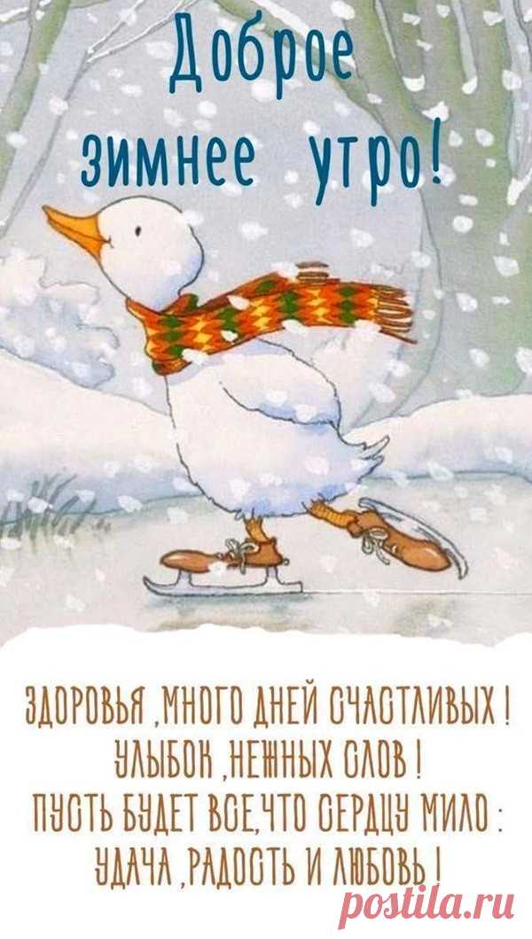 Доброе зимнее утро (открытка 1051): Бесплатные картинки &#8226; Otkrytki.Top