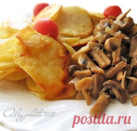 &quot;Секретная румяная корочка&quot; - картошка с грибами