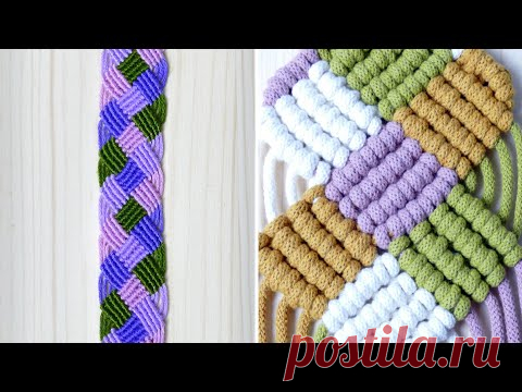Красочный узор плетения шахматки макраме