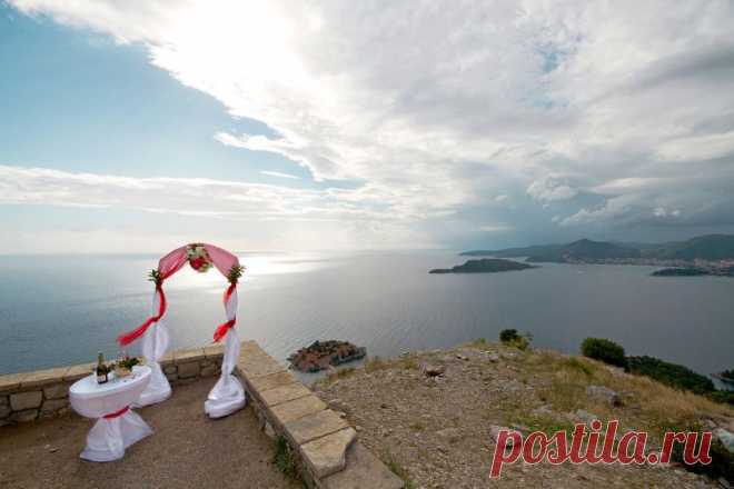 Свадьба в Черногории. Великолепная площадка над Св.Стефан