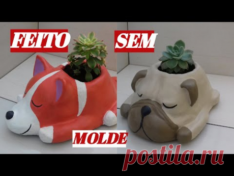VASO DE CIMENTO FEITO SEM MOLDE E SEGREDO COMO FAZER A MASSA
