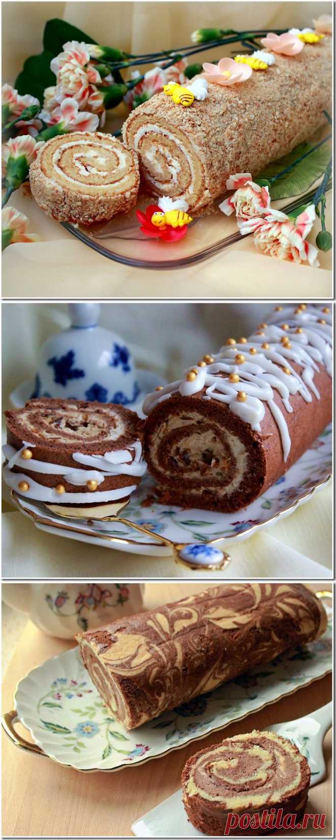 Сладкий рулет из печенья