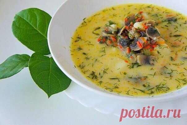 Ароматный, вкусный сливочный суп с грибами