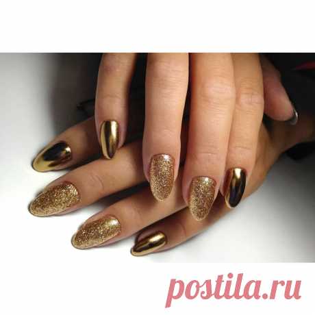 Маникюр с золотом (с блестками)- купить в Киеве | Tufishop.com.ua