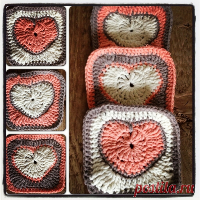 crochet heart granny square, photo tutorial | make handmade, crochet, craft