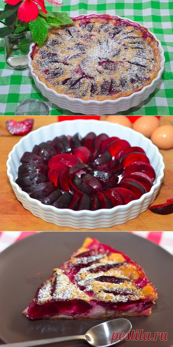 Клафути шоколадный со сливой