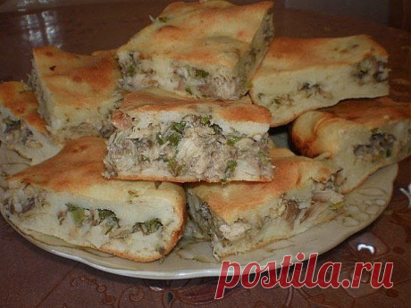Быстрый рыбный пирог.