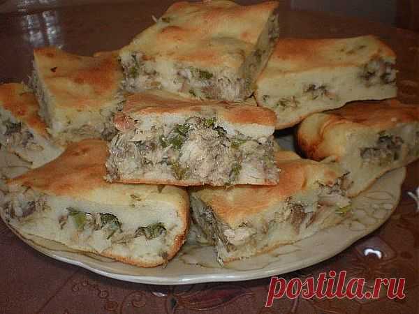 Быстрый рыбный пирог.