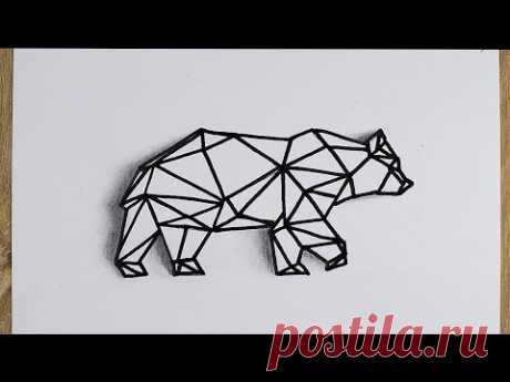 Как нарисовать Медведя Рисунок из геометрических фигур / How to draw a Bear