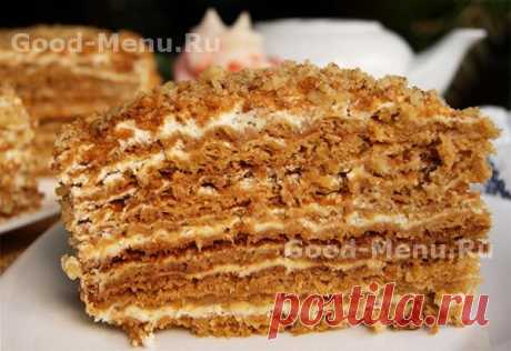 ТОРТ МЕДОВИК со сметанным кремом - рецепт с пошаговыми фото