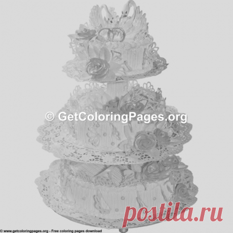 Grayscale &amp;#8211; 6 Wedding Cake Coloring Pages &amp;#8211; GetColoringPages.org
