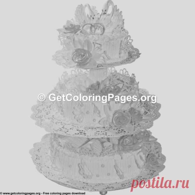 Grayscale &#8211; 6 Wedding Cake Coloring Pages &#8211; GetColoringPages.org