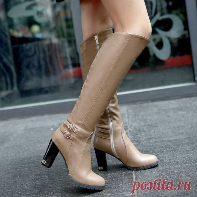 boots dog Picture - More Detailed Picture about women Knight boots Knee High side zipper ladies High heeled shoes Fashion Boots Buckle thick with big size Picture in Women's Boots from Tan&Tang | Aliexpress.com | Alibaba Group