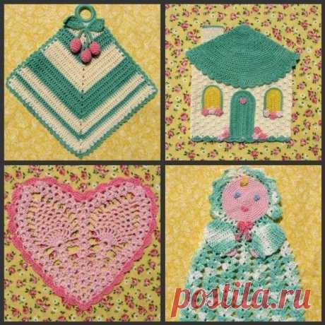PDF Crochet Pattern Decorative Thread Potholders by BellaCrochet