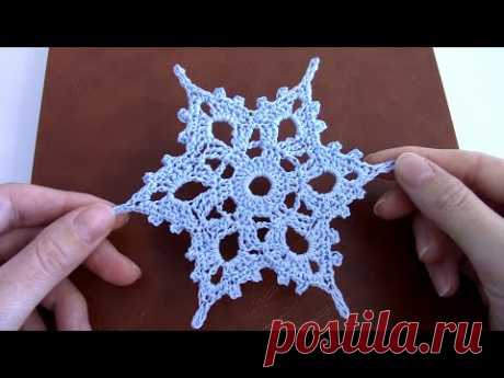 Красивая снежинка крючком для начинающих/crochet snowflake for beginners