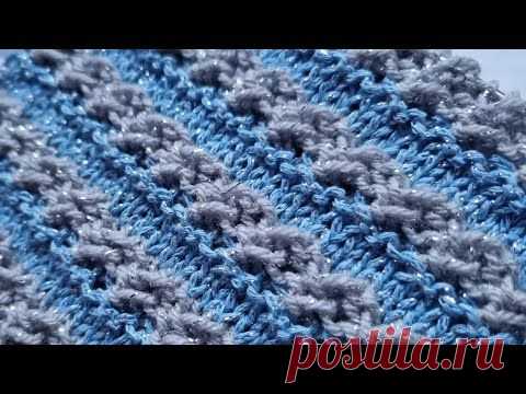 Узор спицами с волнистыми секциями🧶knitting pattern.