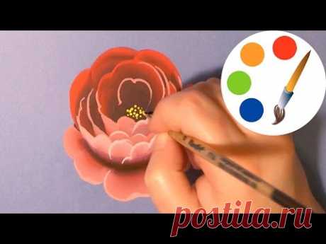 How to paint a Rose, paint a flower, irishkalia