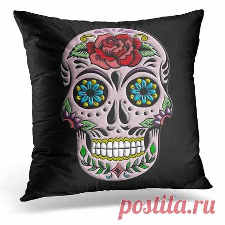 Amazon.com: hgdsafiga Customize Funny Throw Pillows Cover Cases Retro Goth Sugar Skull Cushion Pillowcases Square 18x18 Inches Christmas,Wedding,Anniversary Romantic Gifts: Home & Kitchen