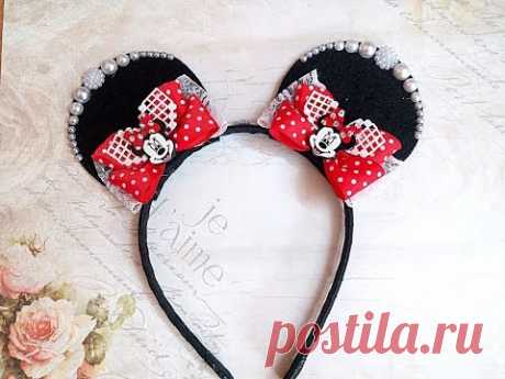 Ушки микки мауса своими руками из лент МК / Ears Minnie Mouse of satin ribbons. Kanzashi DIY