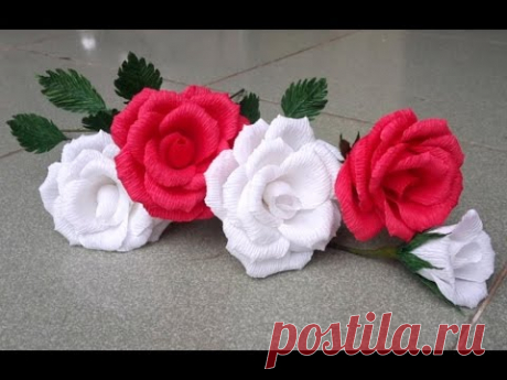 Как сделать розы бумаги цветок из гофрированной бумаги - Craft Учебник