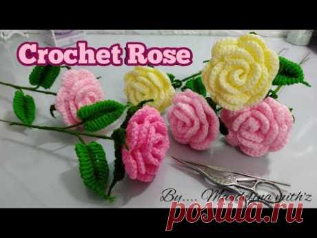 Crochet Rose ~ Toturial Mengait Bunga Rose