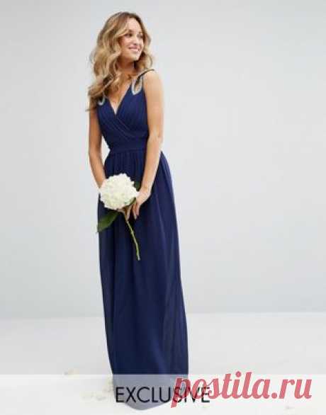 TFNC WEDDING Wrap front Maxi Dress with Embellishment at asos.com Discover Fashion Online