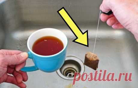 Зачем оставлять использованный чайный пакетик в раковине, и Как он решит одну пренеприятную проблему