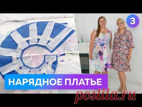 Нарядное платье для лета 2022. Летнее льняное платье с подрезом и воланом. Обзор готового изделия.